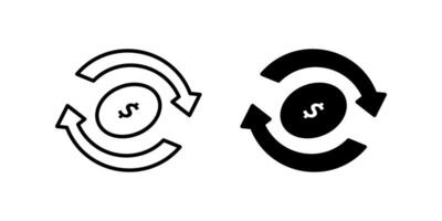 money exchange icon set. for mobile concept and web design on white background vector