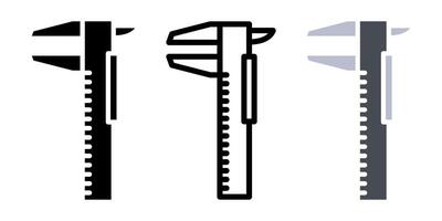 caliper icon set. for mobile concept and web design on white background vector
