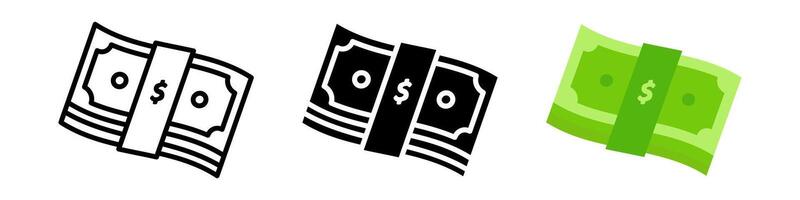 Money icon set. for mobile concept and web design on white background vector