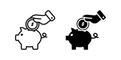 Saving Money icon set. for mobile concept and web design on white background vector