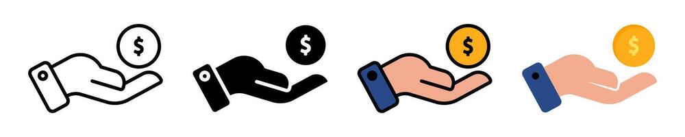 save money icon set. for mobile concept and web design on white background vector
