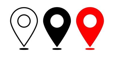 Map pin icon set.Pin Symbol. Location sign. for mobile concept and web design. illustration on white background vector
