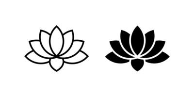 Lotus icon set.Flower Symbol. Lotus flower sign. for mobile concept and web design. illustration on white background vector