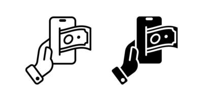 Online Payment icon set. for mobile concept and web design on white background vector