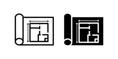 Architect development and interior design icon set. for mobile concept and web design on white background vector
