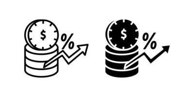 interest rate icon set. for mobile concept and web design on white background vector