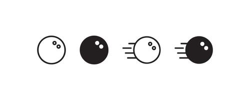 Bowling ball icon set in motion style vector