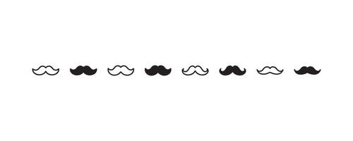 Set of vintage mustache icons in various styles vector