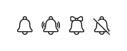 Notification and alert bell icon set vector