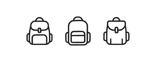 Backpack icon set for web and app use vector