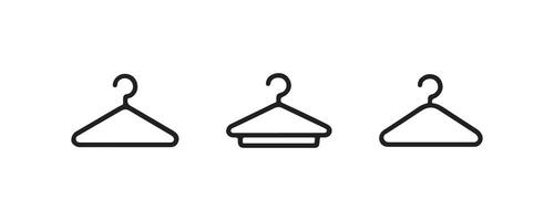 Clothes hanger icon set in outline style vector