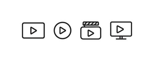 Minimal play icons for media interface vector