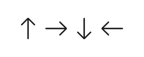 Simple arrow icon set for direction vector