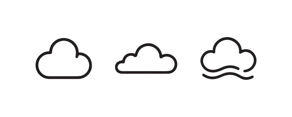 Minimalist cloud weather icon set