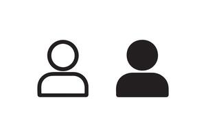 User profile icon outline and solid style vector