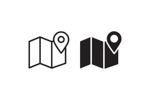 Map with location pin icons in flat style vector