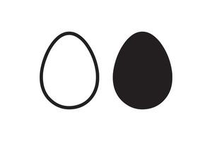 Egg icon set in outline and solid style vector