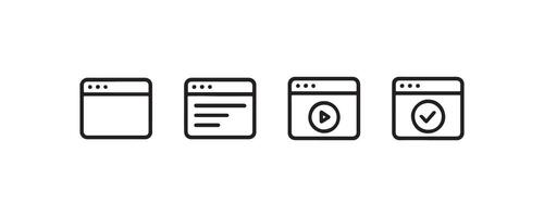 Web browser interface icons set collection vector