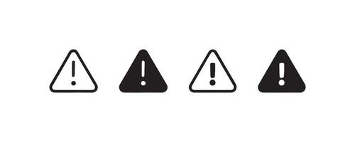 Warning and alert triangle icon set vector