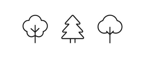 Minimal tree icons for nature and environment vector
