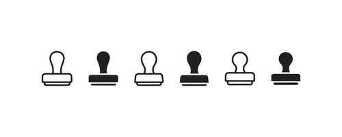 Rubber stamp icon set in various styles vector