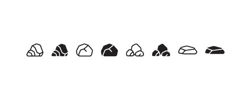 Minimal rock icons set for design projects vector