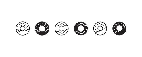 Donut icon set with frosting and sprinkles vector