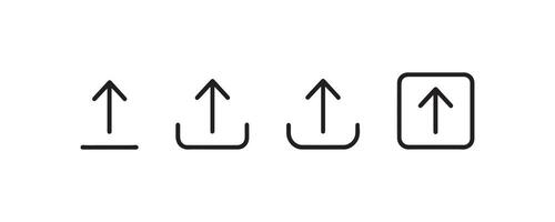 Upload icons in modern minimalist styles vector
