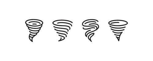 Tornado icon set with swirl shapes vector