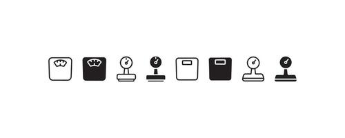 Scale icon set with analog and digital styles vector