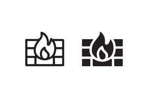 Firewall icon outline and solid style vector