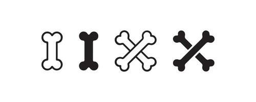 WebBone icon set in outline and solid styles vector