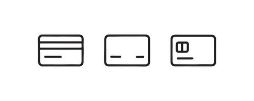 Minimal credit card icon collection for finance vector