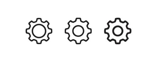 Minimal gear icon set for settings vector