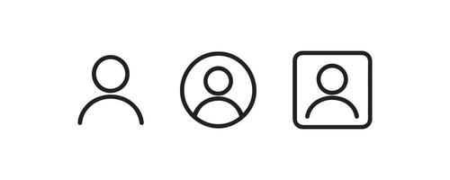 Minimal user profile avatar icons set vector