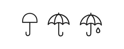 Umbrella icon set for rain and protection vector