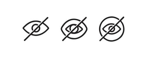 Hidden eye icons for privacy and security use vector