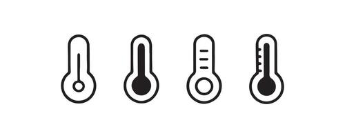 Thermometer icons representing temperature levels vector