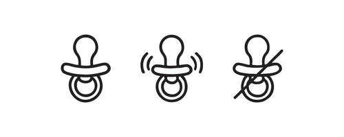Baby pacifier icon set with variations vector