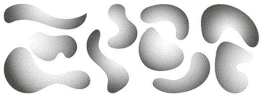 Abstract halftone dot elements, halftone gradients, various Stipple bubbles. abstract abstract dot shapes , halftone liquids vector