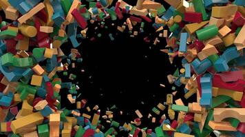 Colorful Animated Wooden Building Blocks Dynamic Screen Transitions 6 From sides in from sides out video