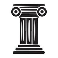 Simple Column Icon Silhouette for Architecture Design vector
