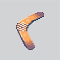 Pixel art illustration Primitive Boomerang. Pixelated Caveman Boomerang. Primitive Caveman Boomerang Weapon Icon pixelated for the pixel art game and icon for website and game. old school retro. vector