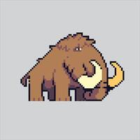 Pixel art Ancient Primitive Mammoth Elephant icon Illustration for game design vector
