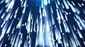 Digital data point stream, big data visualization, futuristic abstract background with moving dotted surface. Rain of technological particles. Seamless loop animation. video