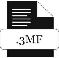 3mf File Extension Icon Black Fill png