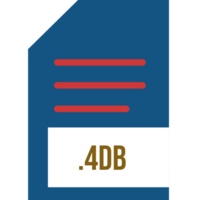 4db File Extension Icon Minimal Color Fill png