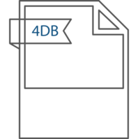 4db File Format Icon Black Outline And Light Color Text png