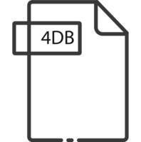 4db File Format Minimal Icon With Black Outline png