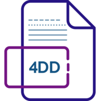 4DD File extension icon color fill rounded corners inside transparent png